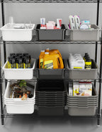 5-Pack 13 L Commercial Bus Tubs/Tote Box, Black Plastic Storage Wash Basin Tub