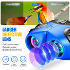 LET'S GO! Toys for 3+ Year Old Boys, Compact Waterproof Binocular for Kids Hunting-Hiking Presents for Kids Christmas Stocking Stuffers for 3-7 8-10 Year Old Grandkids Easter Toys for Boys Blue Gifts