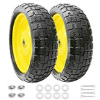 Nuphtun 13 Inch 4.00-6 Flat Free Tire and Wheel Replacement for Gorilla Cart with 5/8" & extra 3/4" Bearings, 4.00-6 Wheelbarrow Tire, 13" Garden Cart Wheels, Trailer Turf Tire, 2 Pack