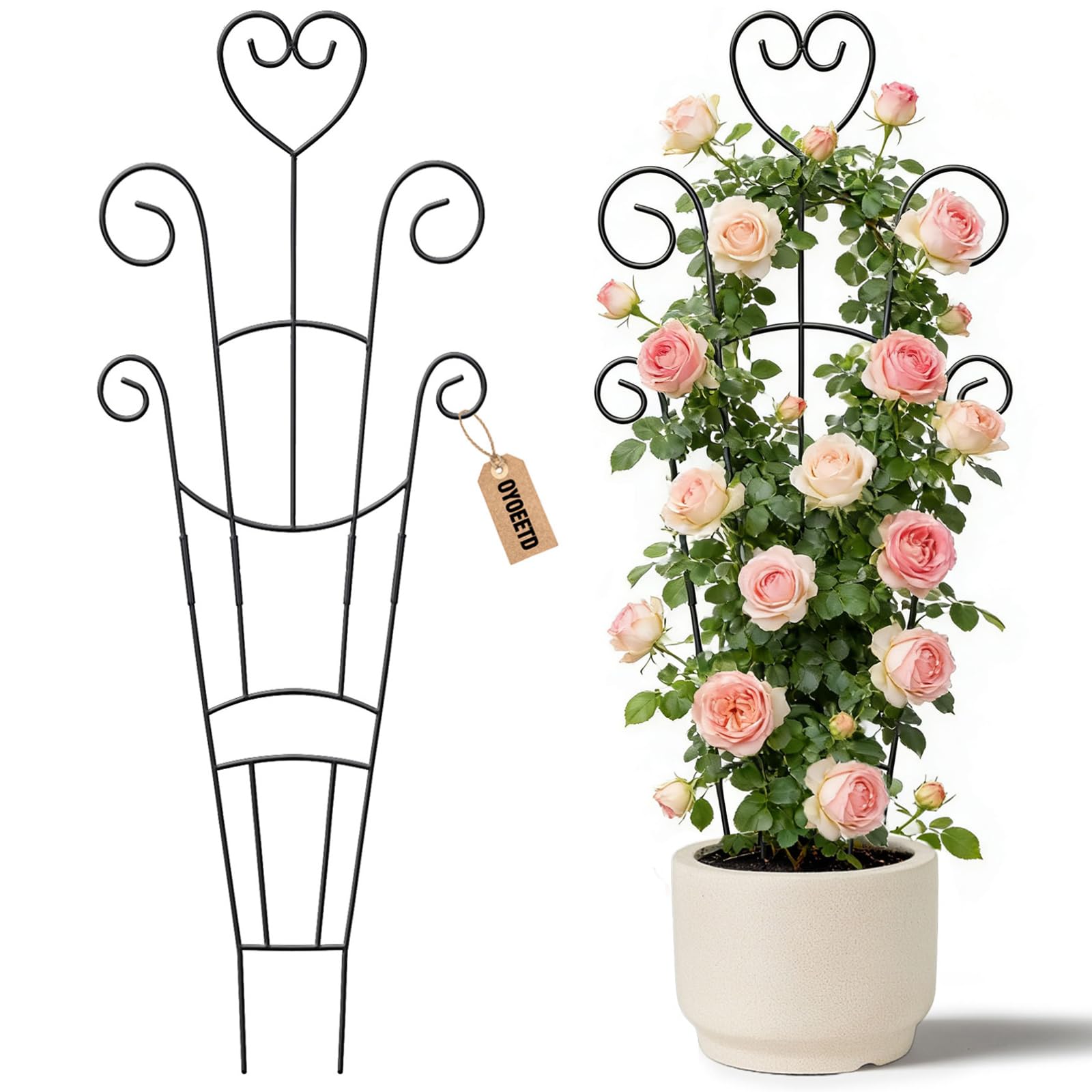 2 Pack 30'' Large Metal Plant Trellis for Climbing Plants