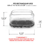 Slipstick GorillaOutdoor Berber Furniture Feet Pads with Clear Sleeve Sock (8 Pack) Weatherproof Outdoor Furniture Sliders for Rectangular Legs