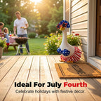 TAQIYEZ Hawaiian Porch Goose Outfit with Sunglasses & Wreath, 4th of July Patriotic Goose Bikini Outfits for Lawn Patio Outdoor Decor