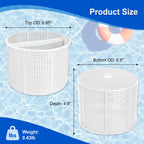 SPX1082CA Skimmer Basket Replacement for Hay-ward Swimming Pool Skimmer, Filter Basket Assembly with Handle Compatible with Aladdin B-152 Hay-ward SPX1082CA SP1082C Select Automatic Skimmers, White