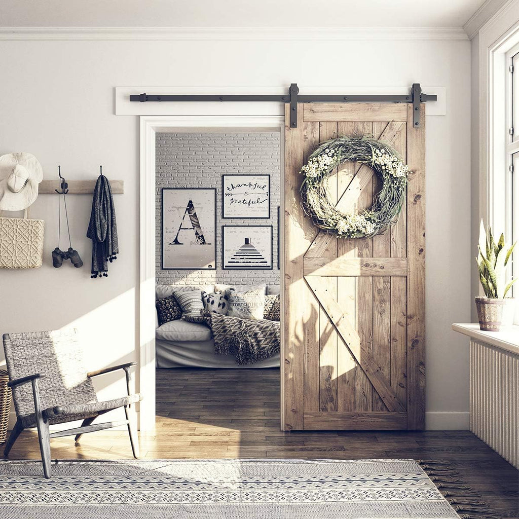 SMARTSTANDARD 6.8 FT Barn Door Hardware Kit -Fits 40" Wide Door Panel