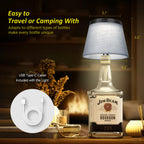 Hoide 2025 New Bottle Lamp - LED Bottle Lights for Liquor & Wine Bottles, Cordless Lampshade, Whiskey Bottle Top Light, Bottle Stopper Night Light Kit, Rechargeable 3-Tone Touch-Dimmable