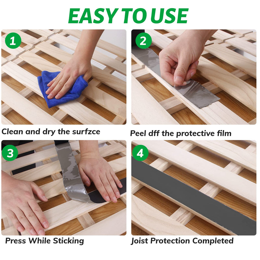 Felizshop Joist Tape for Decking, 2" x 50' Butyl Deck Tape Waterproof Seal and Weather Resistance Self-Adhesive Flashing Tape,Anti-Corrosion for Wood Joists and Beams-Black (8 Roll)
