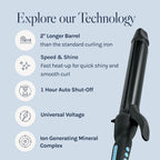 Bio Ionic Long Barrel Curling Iron, Ion Mineral & Moisture Heat Technology
