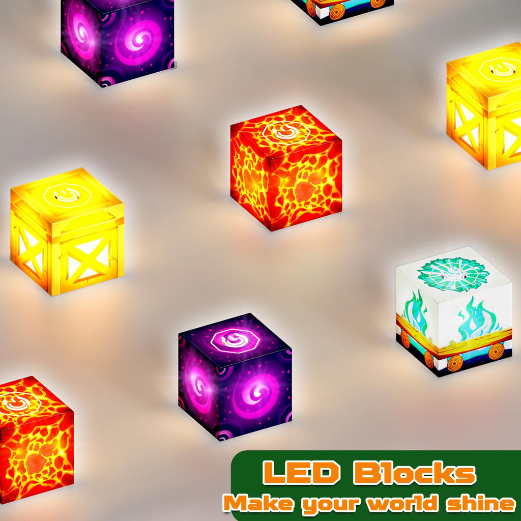 200 PCS Magnetic Blocks with Light Up Blocks - Magnetic Building Blocks, Magnetic Construction Cube Toys, STEM Sensory Learning Toys, Easter Christmas Birthday Gifts for Toddlers Boys and Girls Age 3+