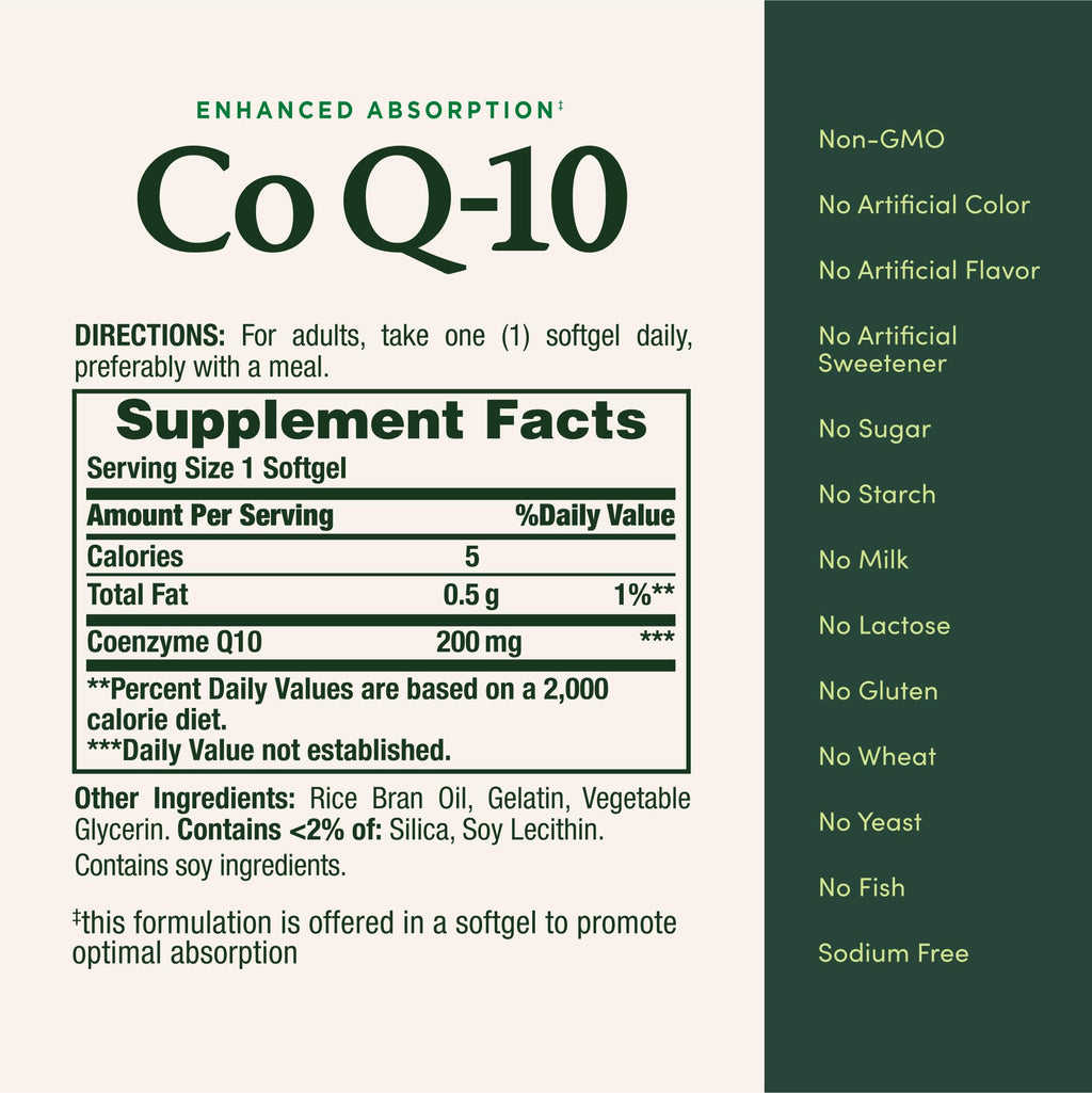 Nature’s Bounty CoQ10 200 mg Softgels, Heart Health & Cellular Energy Support, Twin Pack, 160 Rapid Release Softgels