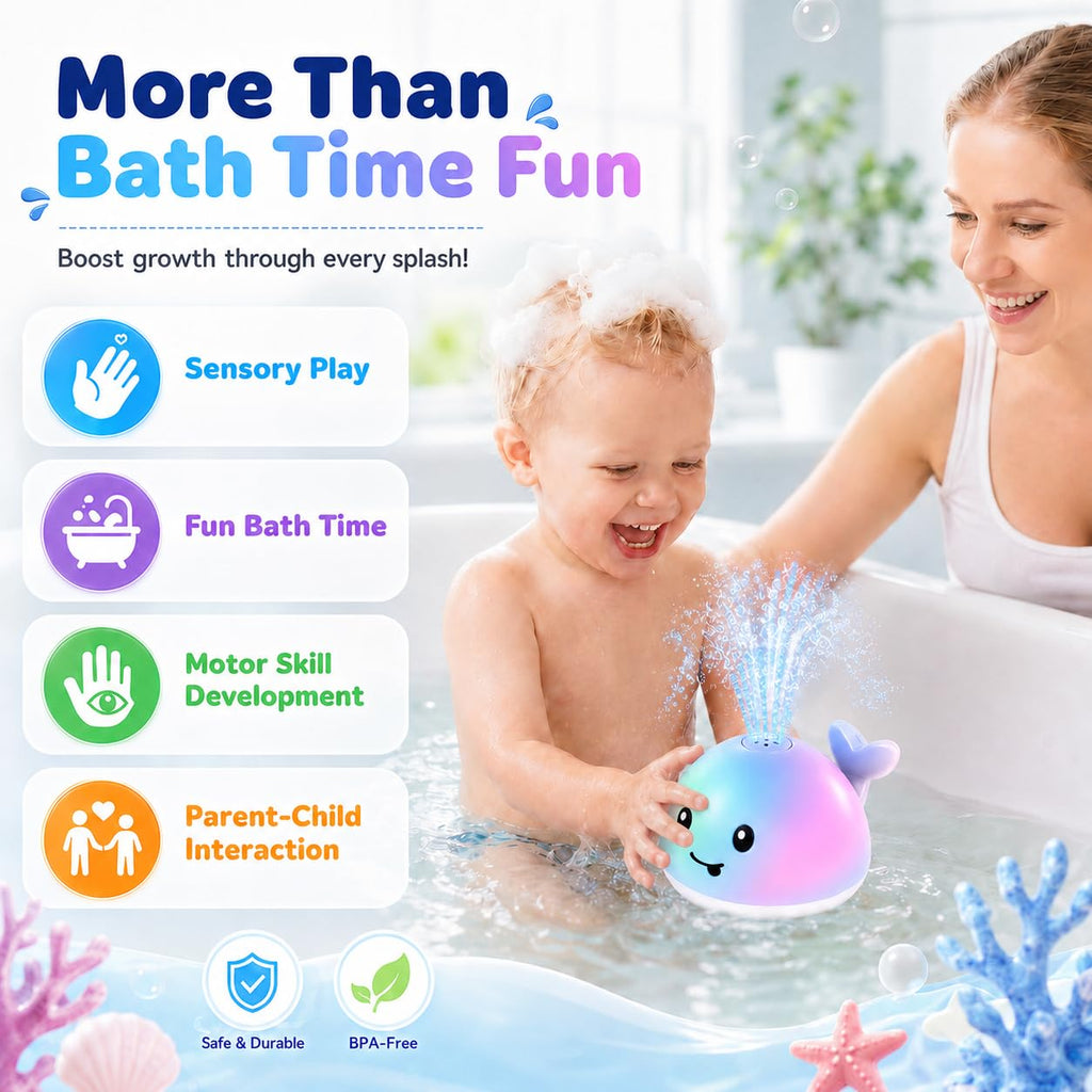 ANGGIKO Baby Bath Toys Light Up Pool Water Toy for Toddlers Babies 1-3 Gift
