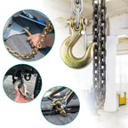 5/16" Clevis Slip Hook with Safety Latch, 4 Pack Heavy Duty Clevis Chain Hook for 5/16" Grade 70 Transport Chain, 14000LBS Capacity for Heavy Load