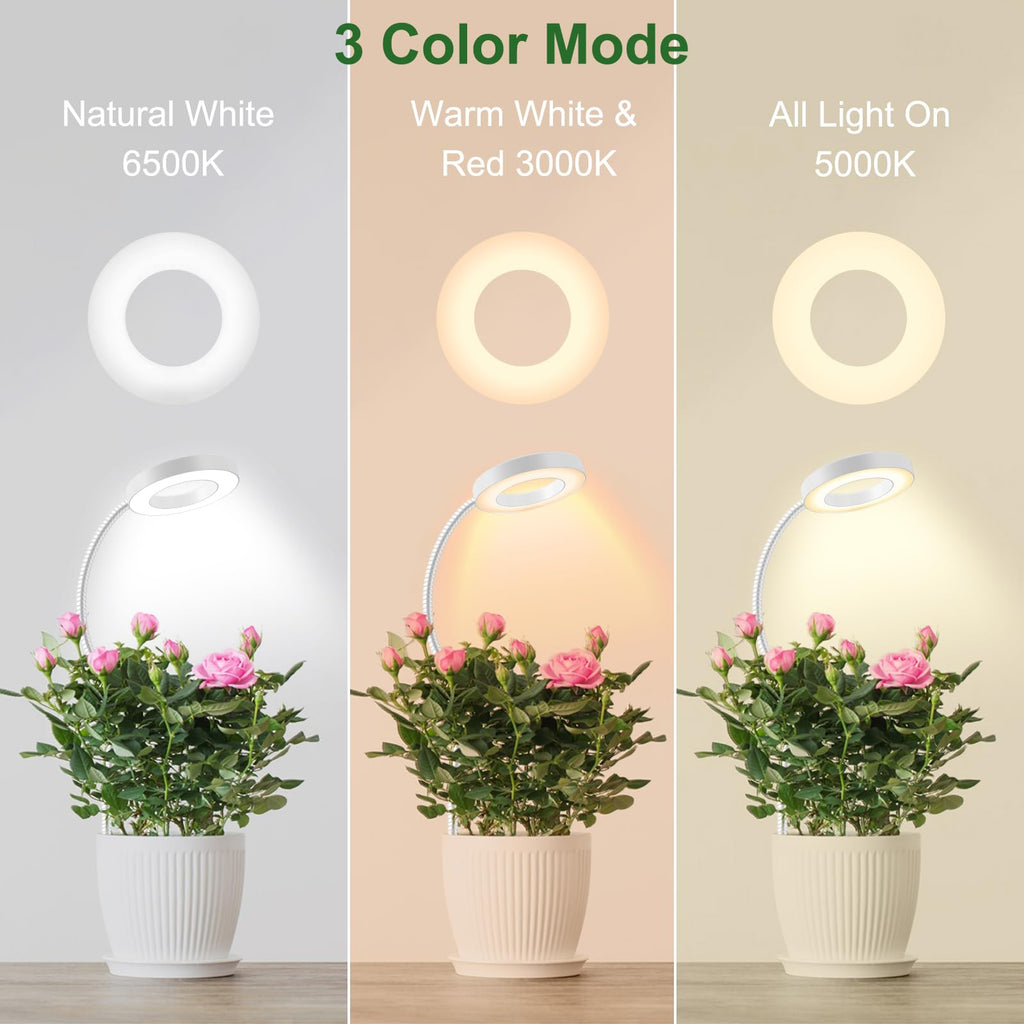 wolezek 2 in 1 Grow Lights for Indoor Plants, 3 Colors Plant Lights Indoor
