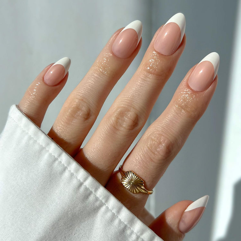 Glamnetic Press On Nails, Short Almond Glossy, Fake Nails 24pc Nail Kit