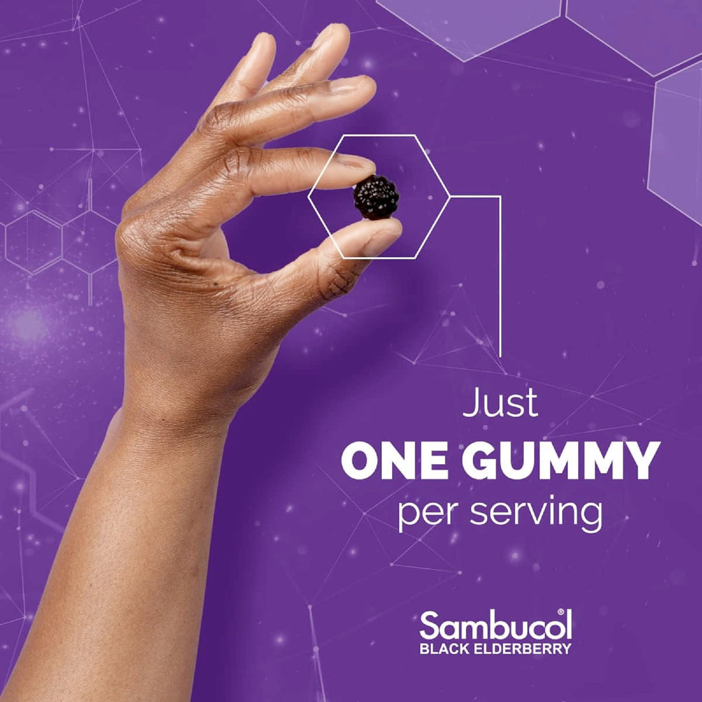 Sambucol Elderberry Gummies - Immune Support Supplement for Adults & Kids with Vitamin C & Zinc, Sambucol Elderberry are High in Antioxidants, Gluten Free, Vegan - 90 Count