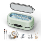 BYASKZIV Ultrasonic Jewelry Cleaner, 50KHz Ultrasonic Cleaner Machine with 304 Stainless Steel for Jewelry, Eyeglasses, Rings, Watch Strap, Dentures, Dual Cleaning Modes - Green