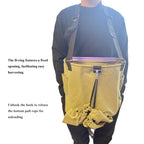 Large Adjustable Canvas Fruit Picking Bag for Orchard Farm Garden (Khaki)