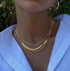 DEARMAY Layered 14K Gold Plated Chain Choker Necklace Set