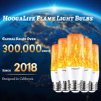 HoogaLife Flame Light Bulbs, E26 Led Light Bulb with Effect of Real Candle Fire Light, 4w Flame Bulb with Upside Down Effect, for Christmas Halloween Home Party Holiday House Room Porch