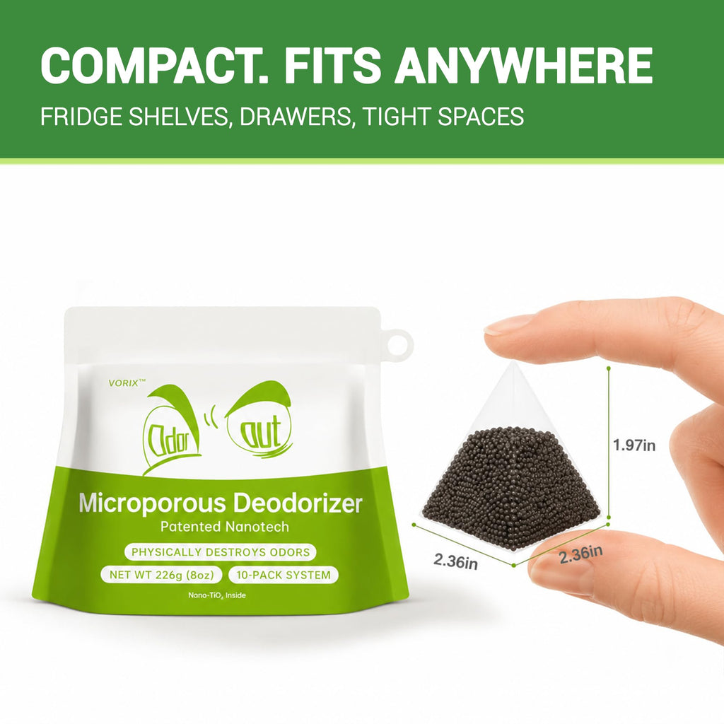 ORIX Refrigerator Deodorizer 10 Pack — Activated Charcoal Odor Absorber