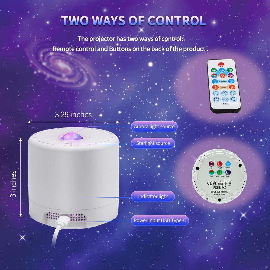 Star Projector, Galaxy Projector, Remote Control & Timer Galaxy Light