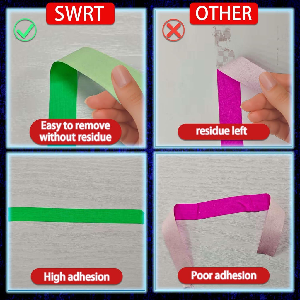 SWRT 6 Rolls (1 in x 33 Ft) Neon Gaffer Cloth Tape for Halloween Decor
