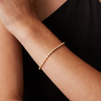 PAVOI Tennis Bracelet for Women, 14K Gold Plated, Yellow Gold, Diamond