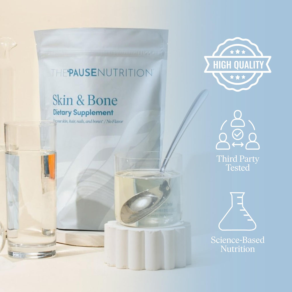 The 'Pause Life Skin & Bone, Verisol & Fortibone Collagen Peptides, Powder Formula with Hyaluronic Acid and Vitamin C, Gluten Free Supplement, Skin, Nails & Hair Support, Unflavored, Easy to Mix 12 OZ