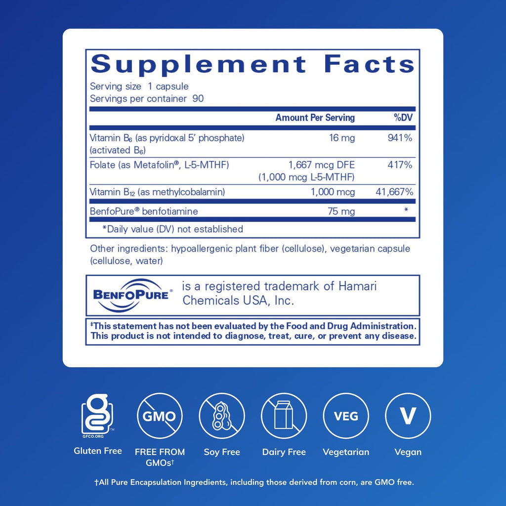 Pure Encapsulations MethylAssist 90's - B Vitamin Complex - Methylation Support* - Heart Health & Brain Health - Non-GMO & Gluten Free - 90 Capsules