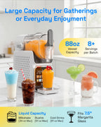 HBN Slushie Machine for Home No Ice Needed, Slushy Machine Frozen Drink Maker 88oz, Self-Cleaning, 6 Presets for Margaritas, Cocktails, Milkshakes and More, Perfect for Family Gathering, Summer Party