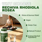 Restine Rhodiola Rosea Capsules 500mg - Non-GMO, Gluten-Free Formula - 60 Capsules