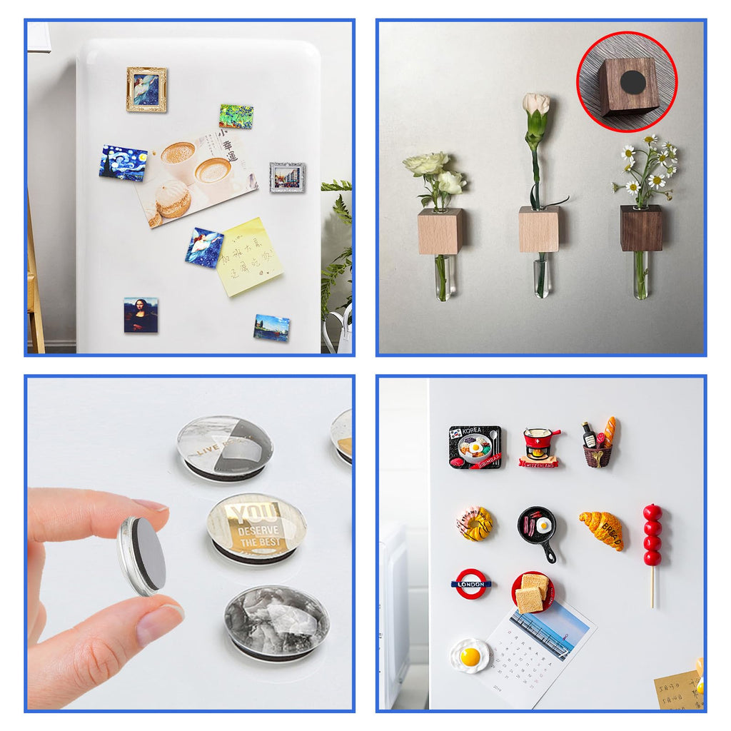 Towjug Round Magnets with Adhesive Backing, 240 Fridge Circle Magnetic Tape