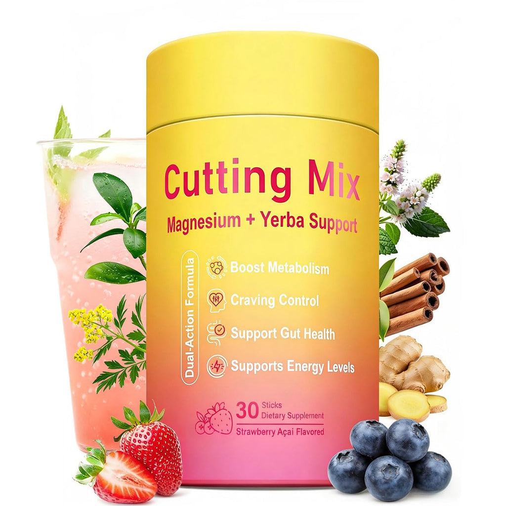 INFNTVITA Cutting Drink Mix – Energy & Metabolism Support | Berberine, Yerba Mate & Prebiotic Fiber | Gut Health & Daily Wellness | Sugar-Free, Vegan | 30 On-The-Go Stick Packs