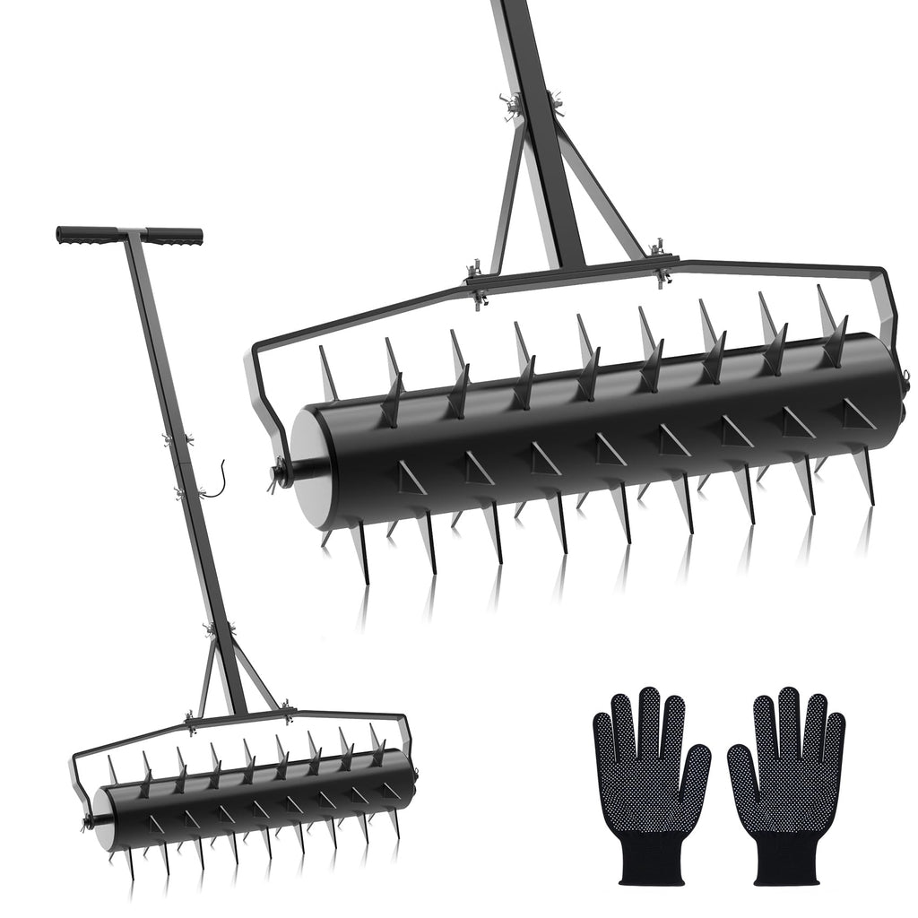 Seeutek 23Inch Rolling Lawn Aerator - Upgraded Heavy Duty Aerators