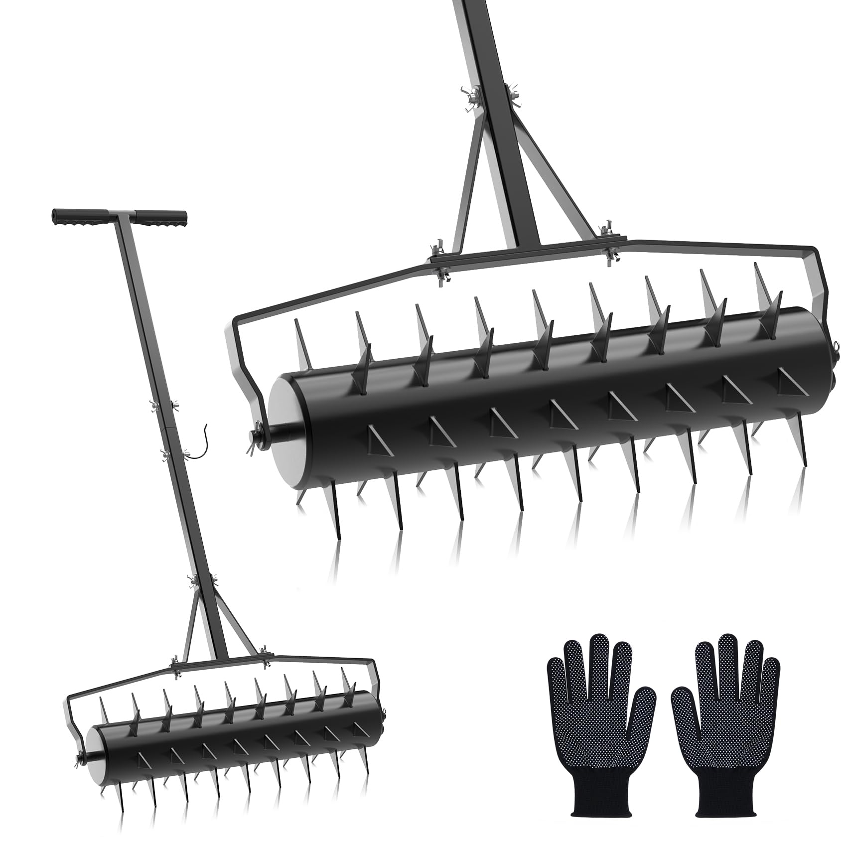 Seeutek 23Inch Rolling Lawn Aerator - Upgraded Heavy Duty Aerators