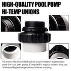 TonGass (4-Pack) 2" MIP x 2" PVC Hi-Temp Unions Compatible with Pentair Whisperflo & Intelliflo Pool Pumps Hand-Tightened Pool Pump High Temp Unions Replacement for Schedule 40 Male Adapters