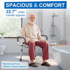 HOMLAND Shower Chair for Inside Shower with Arms and Back, 500 lbs Heavy Duty Shower Seat for Bathtub, Height Adjustable Safety Bath Seat for Elderly, Adults, Handicap and Disabled, White