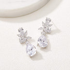 SWEETV Cubic Zirconia Wedding Earrings for Brides Bridesmaids