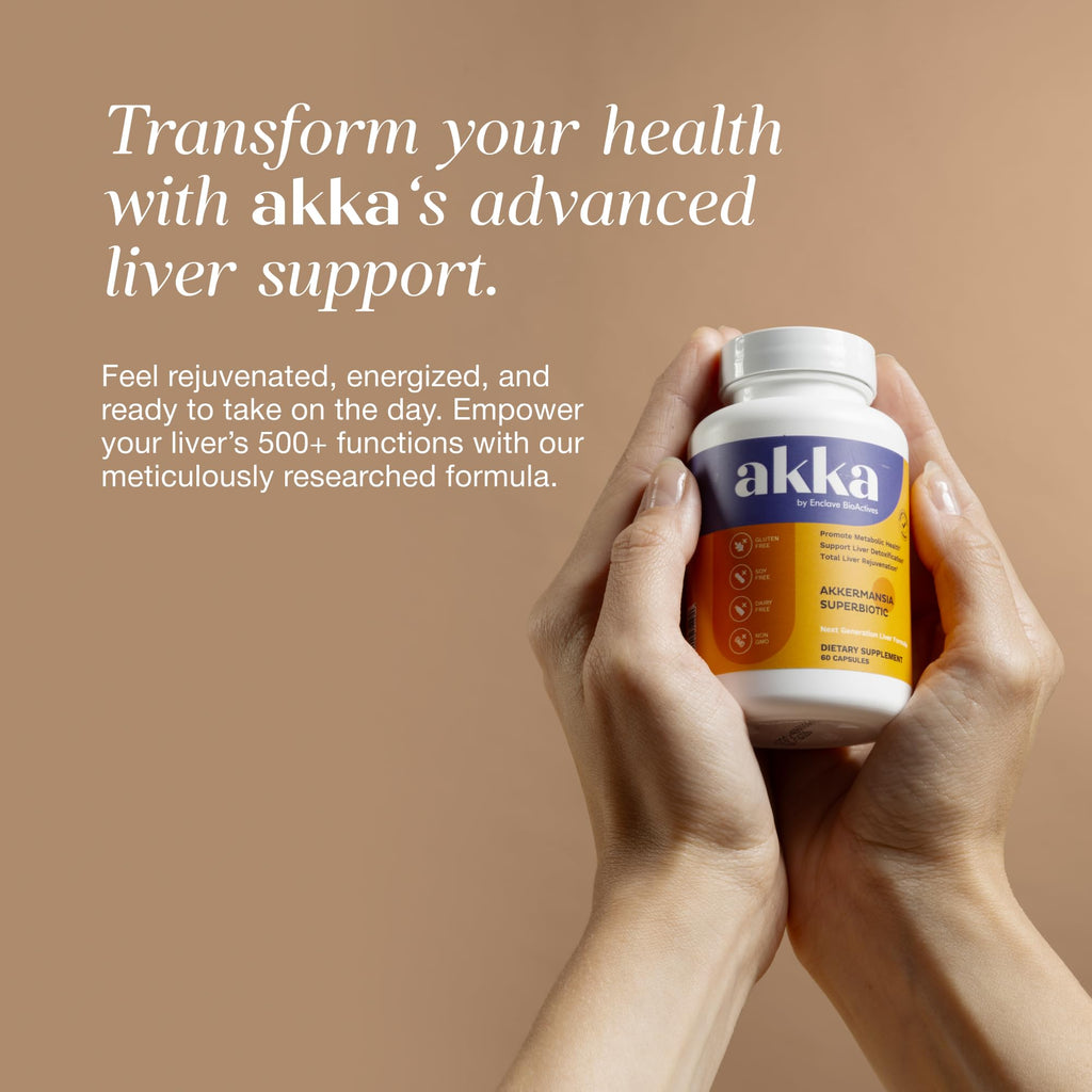 AKKA - Akkermansia Probiotic Liver Cleanse Detox & Repair - Liver Health Supplement for Energy, Digestion & Metabolism with Akkermansia Muciniphila (AKKA Superbiotics), Non-GMO, Gluten-Free, 60 Caps