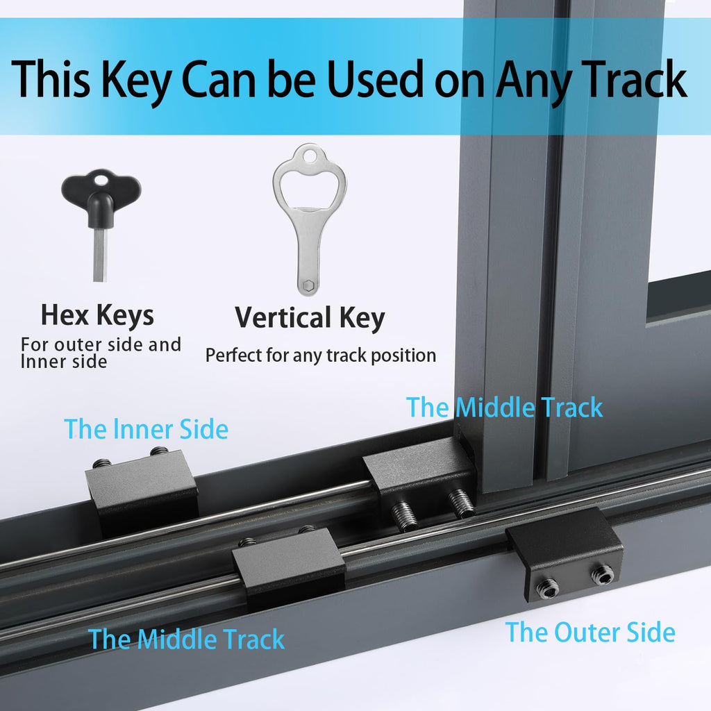 ZRFCXE Window Locks,8 Pack Sliding Window Locks with Key for Vertical & Horizontal Sliding Windows Doors,Easv to Install,Adjustable Security Window Lock for Patio Bedroom Home and Office (Black)