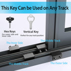 ZRFCXE Window Locks,8 Pack Sliding Window Locks with Key for Vertical & Horizontal Sliding Windows Doors,Easv to Install,Adjustable Security Window Lock for Patio Bedroom Home and Office (Black)