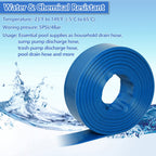 Gonioa 2 inches x 100 FT Heavy-Duty PVC Swimming Pool Backwash Hose, Reinforced Discharge Hose with Clamp for Swimming Pools, Blue