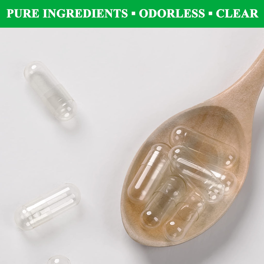 wananfu Size 4 Empty Capsules Vegetarian (1000 Count), Clear Fillable Veggie Pill Capsules Size 4 for Making Your Own Supplements
