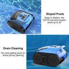(2025 Upgrade) Pool Vacuum for Inground Pools, Robotic Pool Cleaner, Cordless Wall Climbing Pool Cleaner, Cleans Pool Floors, Walls & Waterline, Cleaning Up to 2100 Sq.ft, 180 Min