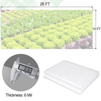10 x 26 FT Clear Greenhouse Plastic Sheeting, 6 Mil Polyethylene Film Heavy Duty, Water Sun Frost Wind Dust Resistant Winter Hoop House Toughness Plastic Cover for Farming, Gardening, Agriculture, DIY