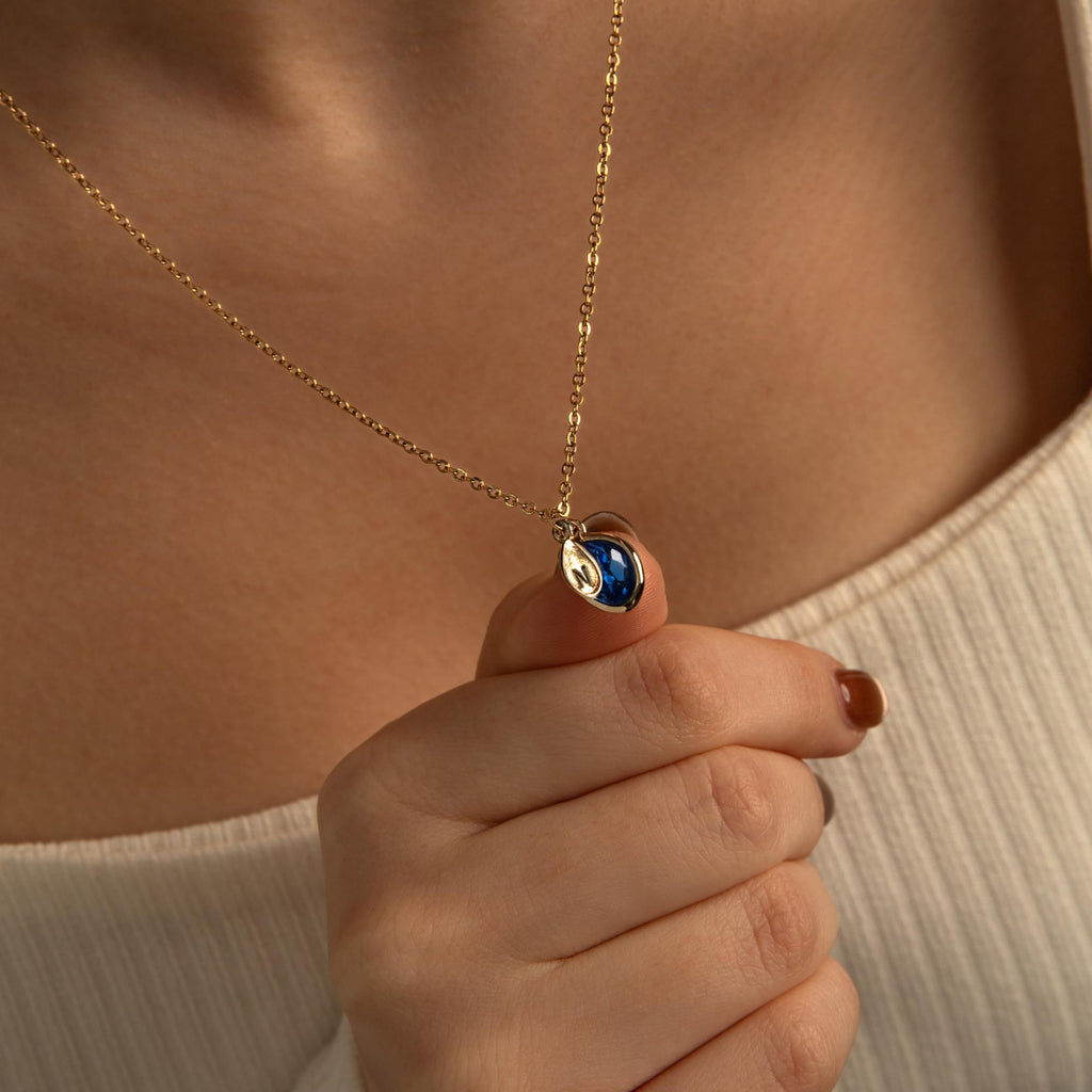Birthstone Necklace for Women, Grandma Necklace with Birthstones, Initials