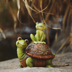Cmrweio Frog Garden Statues Outdoor Decor, Resin Turtle Frogs Garden Animal Statue Waterproof, Outside Frog Figurines for Yard Patio Lawn Decorations Gardening Gifts for Women