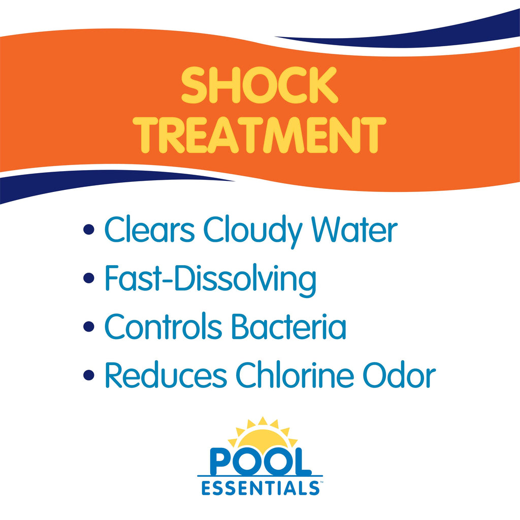 Pool Essentials® Shock Treatment, Clears Cloudy Water, Fast-Dissolving, 24-Pack, Granular