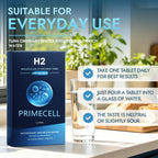 Ethris Primecell H2 Molecular Hydrogen Tablets- Effervescent H2 Tablets for Drinking Water，Portable Molecular Hydrogen Water Tabs - Dissolves in 12–16 fl oz Water，30 Count