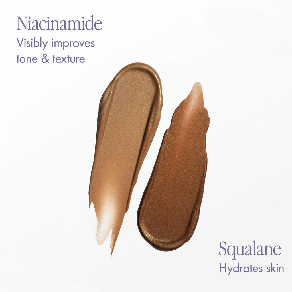 Isle of Paradise Sunny Serum Champagne - Bronzing Serum with Squalane, Niacinamide, and Jojoba Oil - 4-in-1 Instant Self Tan Primer, Base, Highlighter, and Body Bronzer - 1.01 fl. oz