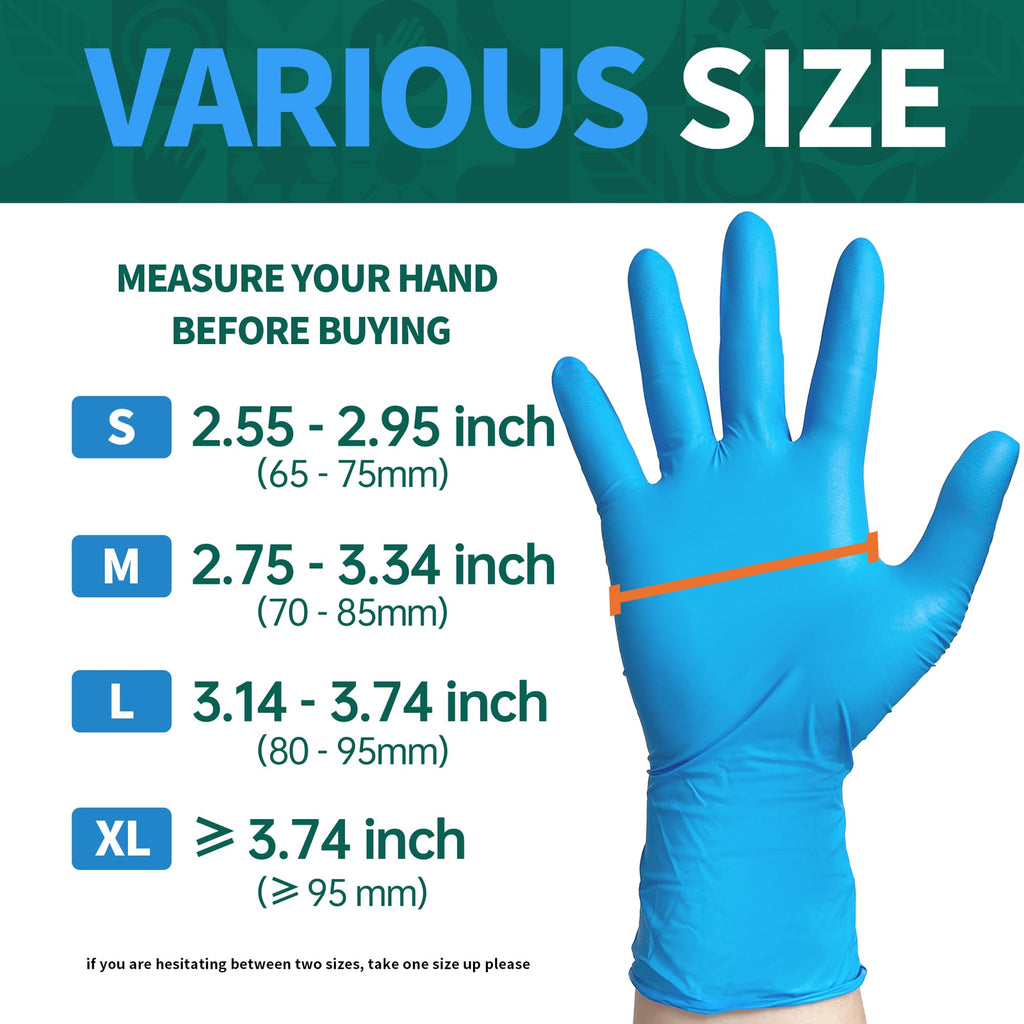 Supmedic Vinyl Disposable Exam Gloves, 4 Mil Powder-Free Latex-Free Food Grade Cooking Cleaning Medical Glove, Blue 100 Pcs (X-Large)